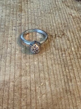 Kendra Scott Silver Ring with Pale Pink Cluster